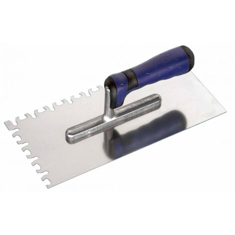 Glättekelle 280 x 130 mm rostfrei Trapez-Zahnung Maurerwerkzeug