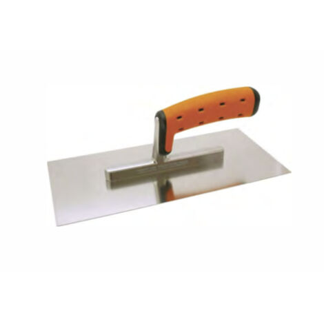Glättekelle aus rostfreiem Stahl 2K-Griff mit Aluminiumstütze 130 x 270 mm