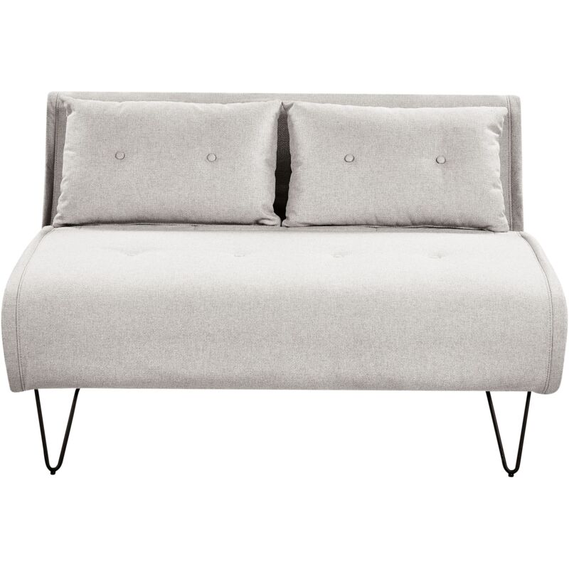 Beliani Sofa Bed 2 Seater Vestfold Fabric Light Grey
