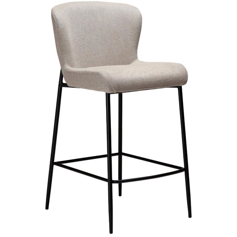 Ebuy24 Glam Dan-form Counterstuhl Bouclé Hellgrau.