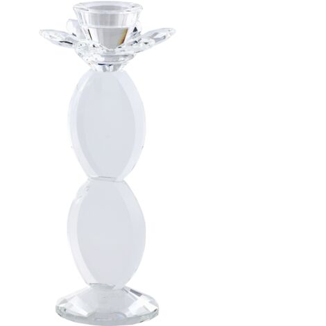 Glam Glass Crystal Candle Holder Pillar Clear Transparent Tendu