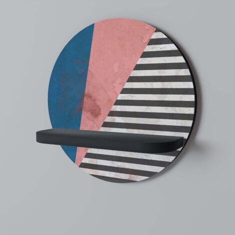 GLAMOROUS STRIPE Rundes Regal Schwarz