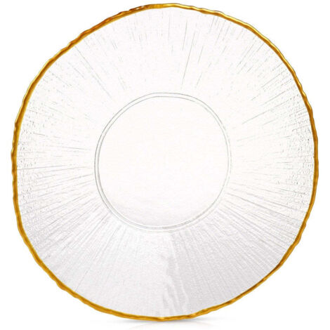 Glas Dessertteller mit goldener Umrandung DATURA, 21 cm