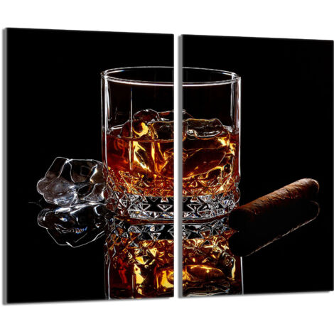 Glas-Herdplattenabdeckung 2x30x52 Whisky