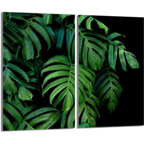 Glas-Herdplattenschutz 2x30x52 Monstera