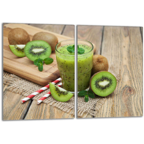 Glas-Herdplattenschutz 2x40x52 Kiwi