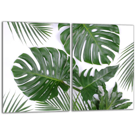 Glas-Herdplattenschutz 2x40x52 Monstera