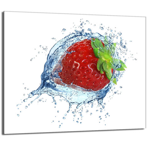 Glas-Herdplattenschutz 60x52 Erdbeere