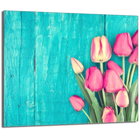 Glas-Herdplattenschutz 60x52 Tulpen