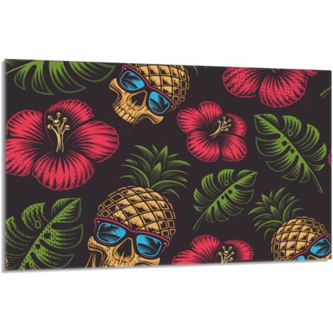 Glas-Herdplattenschutz 80x52 Ananas