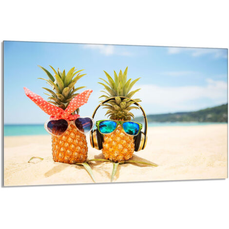 Glas-Herdplattenschutz 80x52 Ananas