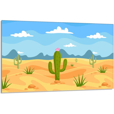Glas-Herdplattenschutz 80x52 Cactus