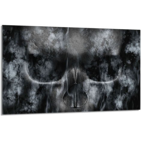 Glas-Herdplattenschutz 80x52 Totenkopf