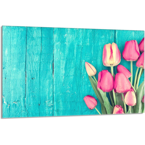 Glas-Herdplattenschutz 80x52 Tulpen