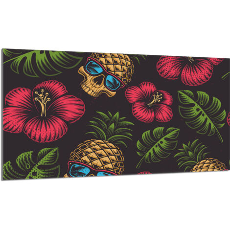 Glas-Herdplattenschutz 90x52 Ananas