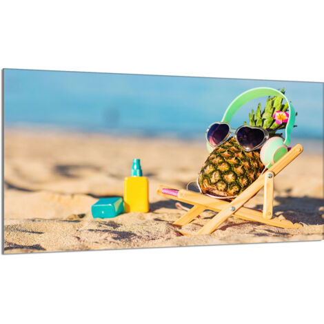 Glas-Herdplattenschutz 90x52 Ananas