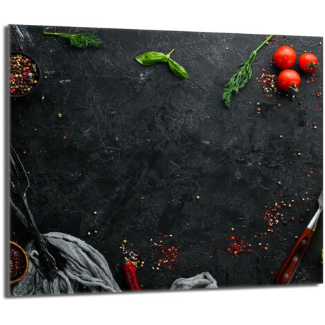 Glas Herdschutzplatte 60x52 Schiefer