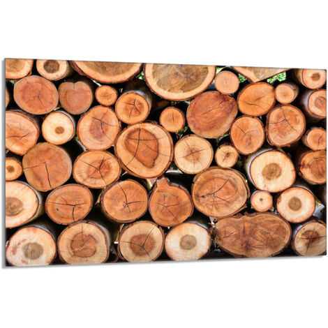 Glas Herdschutzplatte 80x52 Holz