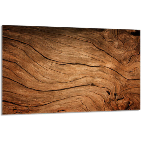 Glas Herdschutzplatte 80x52 Holz
