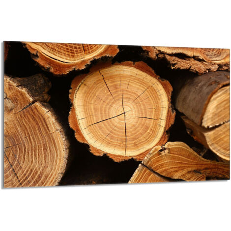 Glas Herdschutzplatte 80x52 Holz