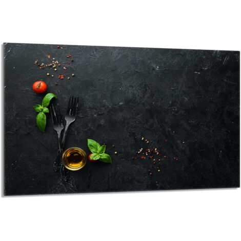 Glas Herdschutzplatte 80x52 Schiefer