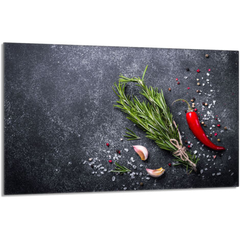 Glas Herdschutzplatte 80x52 Schiefer