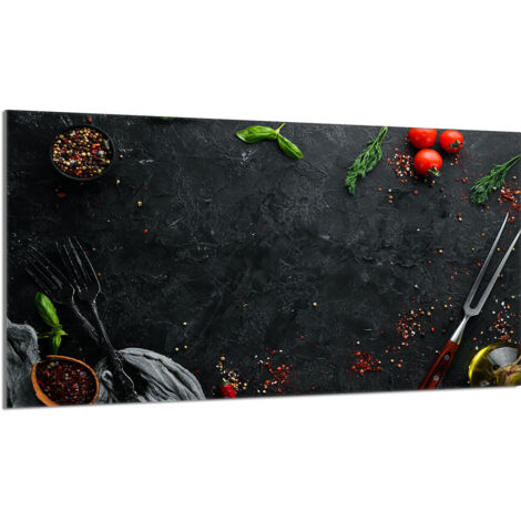 Glas Herdschutzplatte 90x52 Schiefer