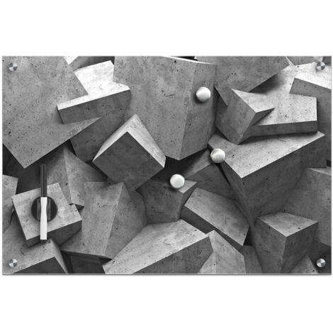 Glas-Magnettafel Cubes, 3 Magnete, 60 x 40 cm, ZELLER