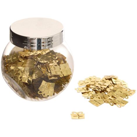 Glas mit glänzenden Tischdeko-Accessoires in Gold - Geschenk