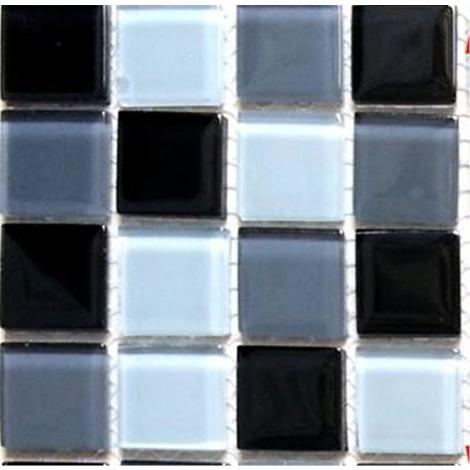 Mischung Aus Schwarzen Grauen Und Weissen Glasmosaikfliesen Muster Mt0013 Mt0013 Sample
