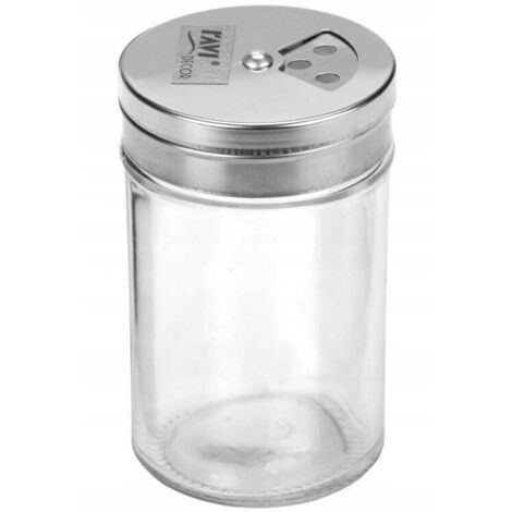 Glas Salz- und Pfeffer Gewürzregal 8x4,3 cm transparent silber