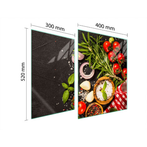 GLAS-SCHUTZPLATTE FÜR HERD 70x52 LEBENSMITTEL