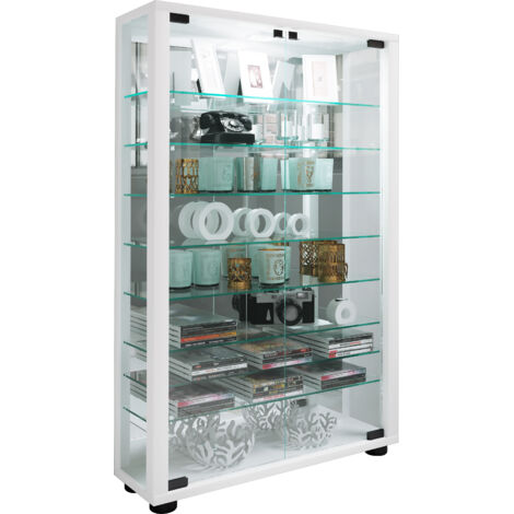 Glas Stand Vitrine Lumo Mini Spiegel
