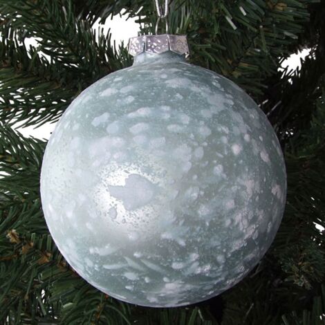 Glas-Weihnachtsbaumkugeln 2 Stück 9cm Christbaumkugel Adventsdeko Baumschmuck  - blau