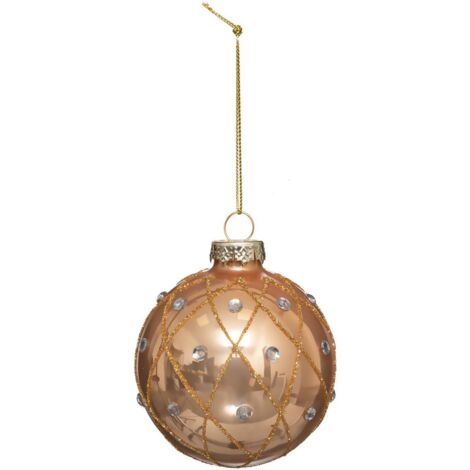 Glas Weihnachtskugel 70mm Barock Glitter -