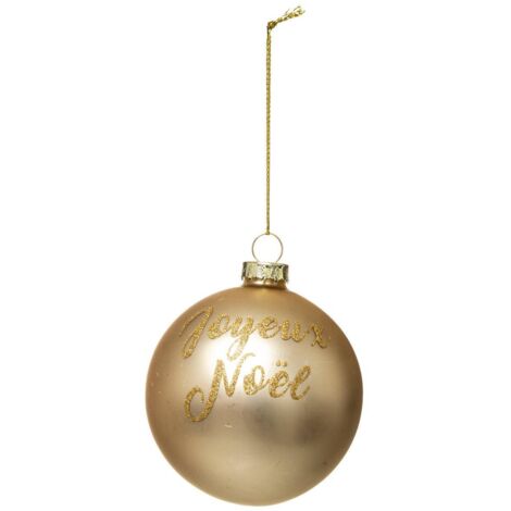Glas-Weihnachtskugeln 80 mm Gelb Glitter 3er-Sortiment - Golden