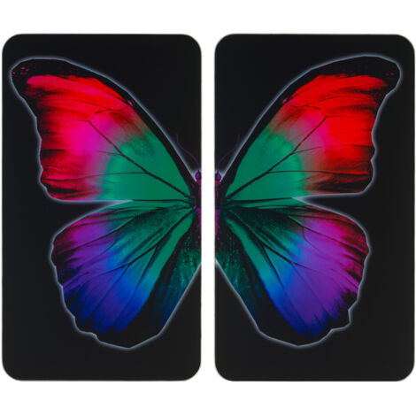 Glasabdeckplatte Universal Butterfly by Night 2er Set