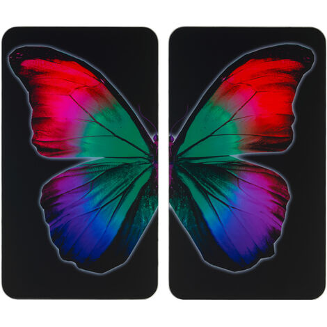 Glasabdeckplatte Universal Butterfly by Night 2er Set , für alle Herdarten - WENKO