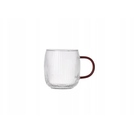 Glasbecher für Kaffee und Tee, 330 ml, mit Henkel, Justyna