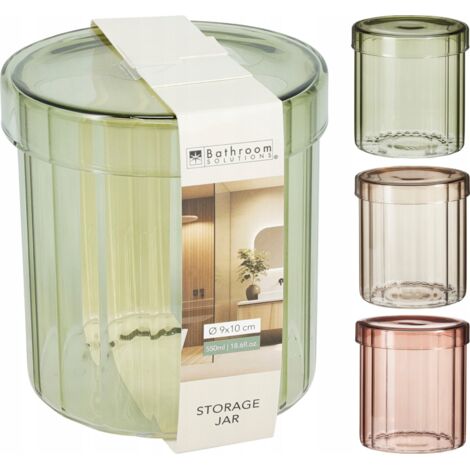 Glasbehälter, Aufbewahrungsglas fürs Badezimmer, Farbmix, 550 ml, 1 Stück.