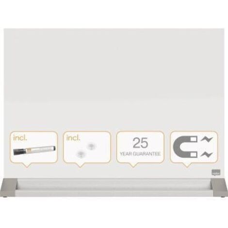 Glasboard ® Tafel magnethaftend inkl. Whiteboardmarker Tafelwischer Sicherheitsglas brillantweiß