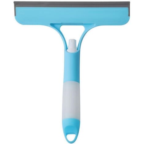 Glasduschabstreifer, multifunktionaler Fliesenwischer mit Aerosolspray, blau