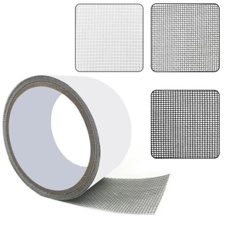 Glasfaser-Reparaturband für Fenster/Türen – Starker und unsichtbarer Klebstoff – Grau/Weiß/Schwarz – 5 cm x 2 m – Wasserfest und langlebig