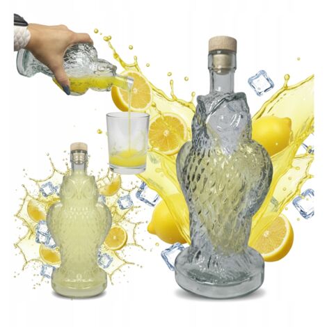 Glasflasche Eule 500ml Karaffe für Liköre Geschenk Likör Wein