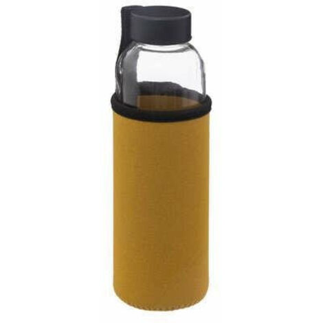 Glasflasche im Etui, 500 ml, gelb