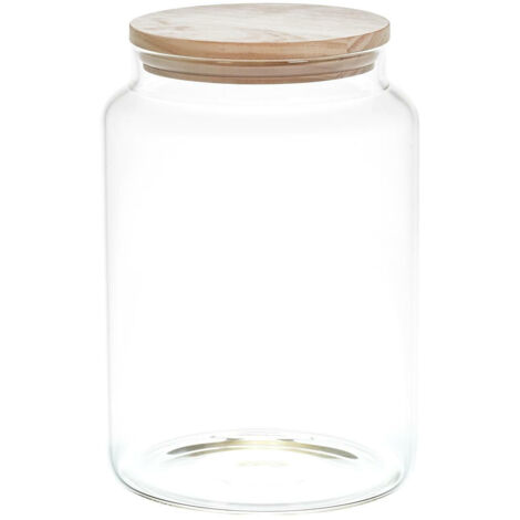 Glasgefäß mit Holzdeckel 2,9l