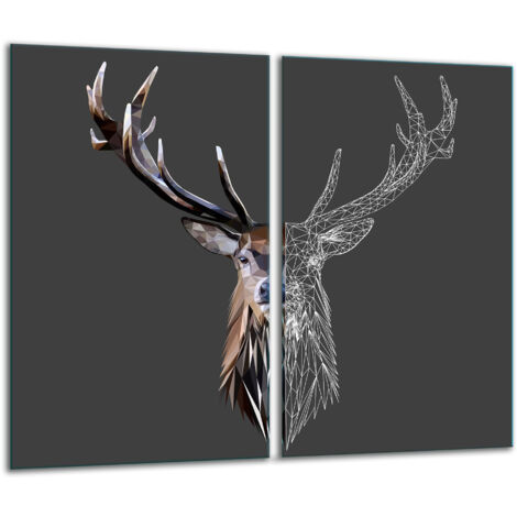 Glashackarton 2x 30x52 Hirsche