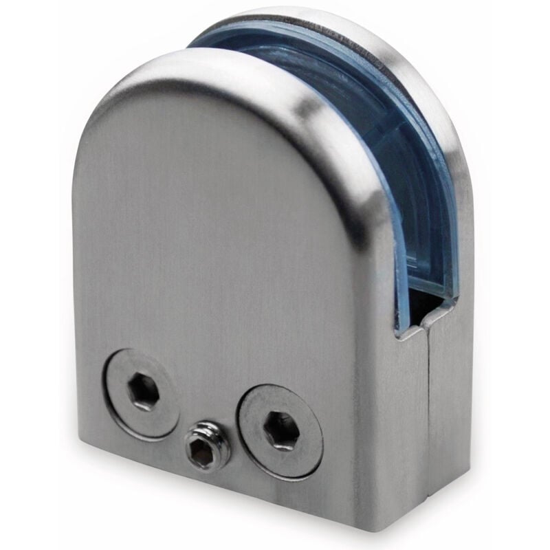 Glashalter, Edelstahl, 45x55 mm, 10-12 mm, flach