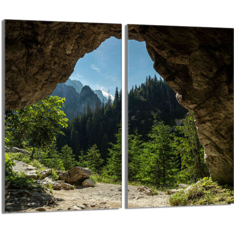 Glasherdplattenschutz 2x30x52 Bäume