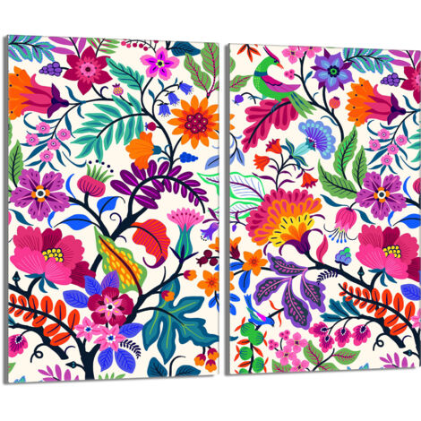Glasherdplattenschutz 2x30x52 Blumen